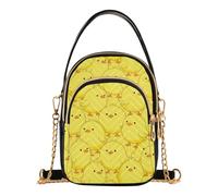 Borsa piccola per tutte le stagioni con manico superiore | Tracolla a catena regolabile staccabile borsa per telefono Weekend passeggiata all'aperto giallo pulcino stile kawaii