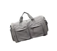 Borsa pieghevole compatta di grande capacità, borsa a tracolla con manico rinforzato per viaggi ed esterni, tessuto Oxford, borse da viaggio pieghevoli con tasche, grigio, Massiva bellezza