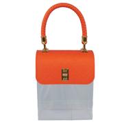 BORSA Plexiglass manico e coperchio in Similpelle ARANCIO 16x18x10 cm 1EXJ