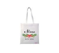 Borsa Poliestere Buon Natale Nonna - 36x40 cm - Poliestere - Decorata - Regalo per Coppie - Collezione Festiva