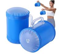 Borsa ponderata ad acqua - 2 sacchetti per sollevamento , riempiti d'acqua, 5 kg, manubri portatili regolabili per addominali, casa, viaggi, fitness, uomini e donne, principianti, riabilitazione
