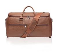 Borsa porta abiti con custodia per scarpe, borsone convertibile da viaggio per uomini e donne, borsa da viaggio 2 in 1 da appendere, borsa da viaggio d'affari, marrone