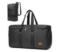 Borsa porta abiti convertibile da viaggio, borsa porta abiti zaino per uomini e donne, 3 in 1, borsa da viaggio da appendere, borsa da viaggio d'affari con scomparto per scarpe, nero