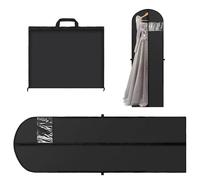Borsa Porta Abiti Lungo, Nero Custodie Abiti Armadio, 60 x 180 cm Traspirante Borsa Porta Abiti, Pieghevole Copriabiti, Borsa Appendiabiti Lunga e Pieghevole, Per Abiti da Sposa, Abiti da Sera