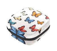 Borsa porta assorbenti con farfalla, borsa portatile per coppette mestruali, borsa per il primo ciclo mestruale per donne e ragazze, borsa imbottita con cerniera