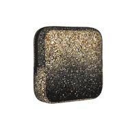 Borsa porta assorbenti neri e oro scintillanti, con cerniera, ideale come borsetta per il cambio.