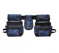 Borsa porta attrezzi a doppia tasca, 19 x 10 x 30 cm, borsa per attrezzi di riparazione, multi-tasca, organizer per elettricisti, garage, fai da te, lavorazione del legno