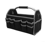 Borsa porta attrezzi, Borsa portautensili con tracolla e tasche nera 41x22x27cm