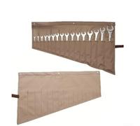 Borsa porta attrezzi, Borsa portautensili in tela con 16 tasche, impermeabile, pieghevole, colore: caffè 58x47 cm