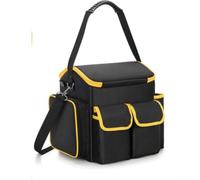 Borsa porta attrezzi con divisore staccabile e cuscinetto inferiore, 8 tasche anteriori, impermeabile, tessuto balistico 600D, piedini in gomma antiscivolo, trasporto flessibile per elettricisti
