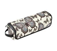 Borsa porta attrezzi con farfalle con colori multicolore, con tappetino resistente al calore, borsa organizer portatile per arricciacapelli, piastre, spazzole, fermagli e fascette per capelli