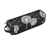 Borsa porta attrezzi con fiori bianchi e dente di leone, con tappetino resistente al calore, borsa organizer portatile per arricciacapelli, piastre, spazzole, fermagli e fascette per capelli