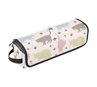 Borsa porta attrezzi con gatto colorato con impronte di orme, con tappetino resistente al calore, borsa organizer portatile per arricciacapelli, piastre, spazzole, clip e fascette per capelli