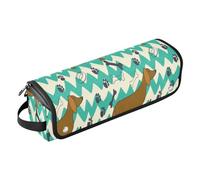 Borsa porta attrezzi con motivo a righe verdi e bianche, con tappetino resistente al calore, borsa organizer portatile per arricciacapelli, piastre, spazzole, fermagli e fascette per capelli