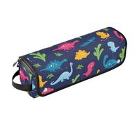 Borsa porta attrezzi con motivo floreale con dinosauro senza cuciture, con tappetino resistente al calore, borsa organizer portatile per arricciacapelli, piastre, spazzole, fermagli e fascette per