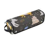 Borsa porta attrezzi con motivo senza cuciture con simpatico motivo vettoriale per capelli di cane, con tappetino resistente al calore, borsa organizer portatile per arricciacapelli, piastre,