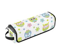 Borsa porta attrezzi con motivo vettoriale senza cuciture, motivo con uccelli, con tappetino resistente al calore, borsa organizer portatile per arricciacapelli, piastre, spazzole, fascette per