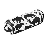 Borsa porta attrezzi con sagome di animali con tappetino resistente al calore, borsa organizer portatile per arricciacapelli, piastre, spazzole, fermagli e fascette per capelli