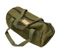 Borsa porta attrezzi da campeggio in tela ispessita per picchetti e chiodi da terra, martello e organizer per corda, con comoda maniglia per uso esterno (verde militare)