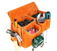 Borsa porta attrezzi da uomo, resistente, in pelle bovina, resistente, organizer per attrezzi | cinture multifunzione portatili per strumenti per saldatura, pesca, costruzione, giardinaggio, officina