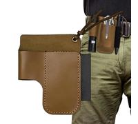 Borsa porta attrezzi in pelle - Supporto multiuso retrò per un trasporto resistente con design compatto | Costruzione in pelle con cuciture rinforzate, organizer per torce, taglierine, penne e