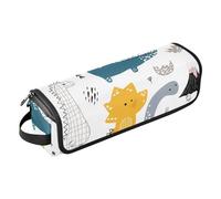 Borsa porta attrezzi in stile scandinavo a forma di dinosauro con tappetino resistente al calore, borsa organizer portatile per arricciacapelli, piastre, spazzole, fermagli e fascette per capelli