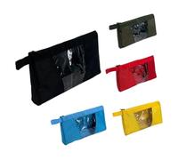 Borsa porta attrezzi in tessuto Oxford in PVC traslucido, 340 x 190 mm, con maniglia per il trasporto e passanti per appenderla, per un'organizzazione resistente, design multifunzionale (rosso)