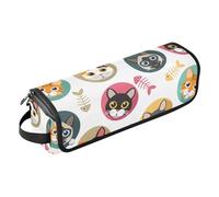 Borsa porta attrezzi per capelli a forma di gatto e lisca di pesce, con tappetino resistente al calore, borsa organizer portatile per arricciacapelli, piastre, spazzole, fermagli e fascette per