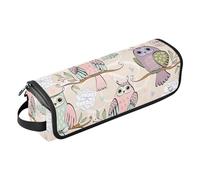 Borsa porta attrezzi per capelli a forma di gufo, con tappetino resistente al calore, borsa organizer portatile per arricciacapelli, piastre, spazzole, fermagli e fascette per capelli