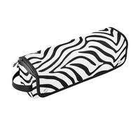 Borsa porta attrezzi per capelli a righe bianche e nere con tappetino resistente al calore, borsa organizer portatile per arricciacapelli, piastre, spazzole, fermagli e fascette per capelli