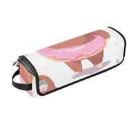 Borsa porta attrezzi per capelli con bradipo e ciambella, con tappetino resistente al calore, borsa organizer portatile per arricciacapelli, piastre, spazzole, fermagli e fascette per capelli