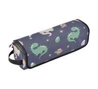 Borsa porta attrezzi per capelli con dinosauro e uova, senza cuciture, con tappetino resistente al calore, borsa organizer portatile per arricciacapelli, piastre, spazzole, fermagli e fascette per