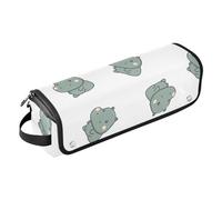 Borsa porta attrezzi per capelli con ippopotamo senza cuciture, con tappetino resistente al calore, borsa organizer portatile per arricciacapelli, piastre, spazzole, fermagli per capelli