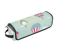 Borsa porta attrezzi per capelli con mongolfiera, con tappetino resistente al calore, borsa organizer portatile per arricciacapelli, piastre, spazzole, fermagli e fascette per capelli