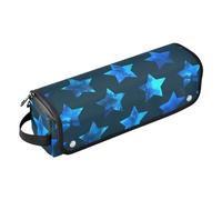 Borsa porta attrezzi per capelli con motivo a stelle blu, con tappetino resistente al calore, borsa organizer portatile per arricciacapelli, piastre, spazzole, fermagli e fascette per capelli