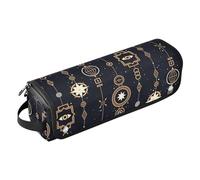 Borsa porta attrezzi per capelli con motivo a stelle e ghirlanda dorata, con tappetino resistente al calore, borsa organizer portatile per arricciacapelli, piastre, spazzole, fermagli e fascette per