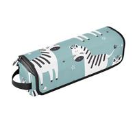 Borsa porta attrezzi per capelli con motivo zebrato con stelle e tappetino resistente al calore, borsa organizer portatile per arricciacapelli, piastre, spazzole, fermagli e fascette per capelli