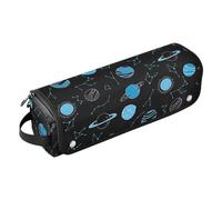 Borsa porta attrezzi per capelli con pianeti e costellazioni notturne, con tappetino resistente al calore, borsa organizer portatile per arricciacapelli, piastre, spazzole, fermagli e fascette per