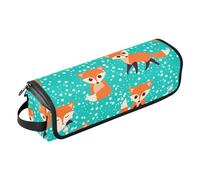 Borsa porta attrezzi per capelli con simpatica volpe, con tappetino resistente al calore, borsa organizer portatile per arricciacapelli, piastre, spazzole, fermagli e fascette per capelli