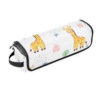 Borsa porta attrezzi per lo styling dei capelli con graziosa giraffa e cuore, con tappetino resistente al calore, borsa organizer portatile per arricciacapelli, piastre, spazzole, fermagli e fascette
