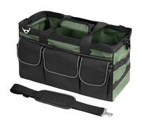 Borsa porta attrezzi, resistente, con 16 tasche, a bocca larga, per elettricisti, meccanici, elettricisti, falegnami, garage, viaggi, riparazioni, cacciaviti, chiavi e punte da trapano