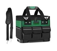 Borsa porta attrezzi resistente da 40,6 cm, con manici rinforzati e strisce riflettenti, organizer per attrezzi per la notte resistente alle forature