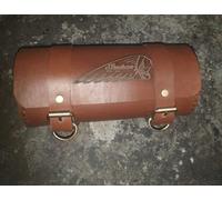 Borsa porta attrezzi rotolo pura pelle marrone retrò logo indiano design inci...