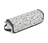 Borsa porta attrezzi senza cuciture con simpatico koala in stile cartone animato, con tappetino resistente al calore, borsa organizer portatile per arricciacapelli, piastre, spazzole, fermagli e