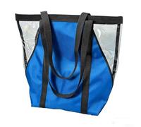 Borsa porta attrezzi trasparente con tessuto Oxford 1680D e tasche interne per organizzare gli oggetti essenziali durante la spiaggia, il campeggio o le gite quotidiane di shopping in colore nero (blu