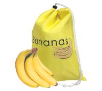 Borsa porta banane, riutilizzabile, per la conservazione di frutta, con coulisse, per conservare verdure, traspirante, per uso quotidiano, robusta borsa per la conservazione dei prodotti, Giallo,