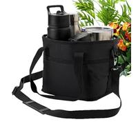 Borsa porta bevande, 4 scomparti, con tracolla regolabile, per picnic, viaggi, palestra, spiaggia, escursioni, campeggio, attività all'aperto, Nero , Refer to description, Unisex