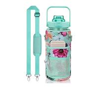 Borsa porta borracce, Bottiglia d'acqua for materiale da immersione | Scenario di utilizzo multicolore: palestra fitness sport all'aria aperta(Green Flower)