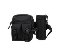 Borsa Porta Borraccia da Cintura per Esterni e Viaggio in Nylon Nero | Pratica e Robusta, Tracolla in Vita, Formato Compatto, Adatta per Uscita e Spostamenti, Colore Nero