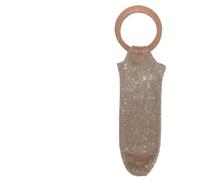 Borsa Porta Bottiglia Pochette con Cristalli e Manico | Borsa a Rete per Bottiglie di Vino per Celebrazione, Festa, Matrimonio, Picnic, Cena, Viaggio, Vacanza, Conservazione Rosa